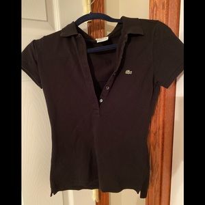 Women’s Lacoste Classic Black Slim Fit Polo